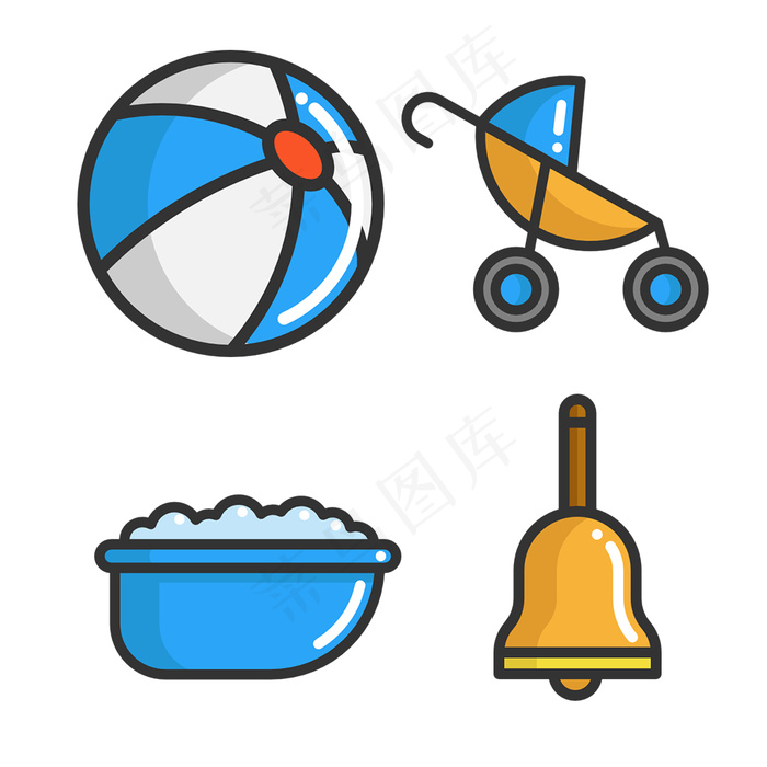 手绘母婴icon图标