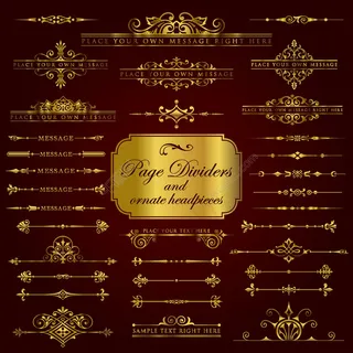 精美奢华金色花边底纹