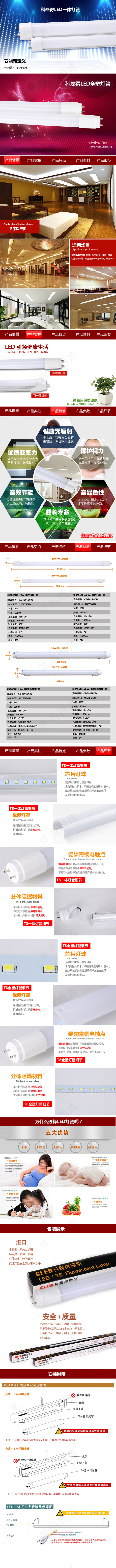 LED灯管详情模版psd模版下载