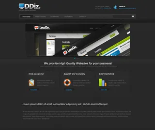 黑色个性企业网页psd模板