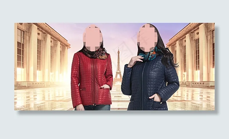 欧美棉服海报图片psd模版下载
