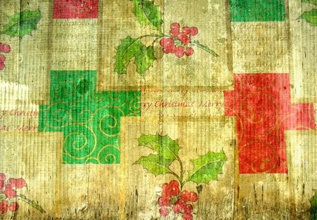 红绿鲜艳花草墙纸图片