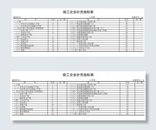 施工企业补充指标表