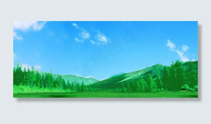 蓝天高山草地图片