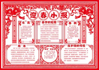 剪纸新年小报