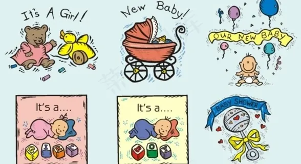 6款可爱的矢量儿童素材图片