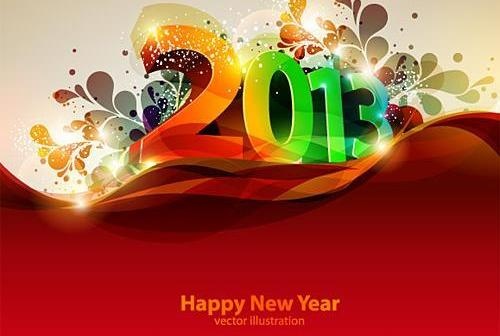 2013新年字体设计矢量素材ai矢量模版下载