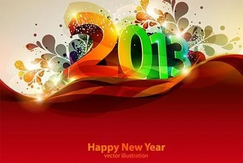 2013新年字体设计矢量素材ai矢量模版下载