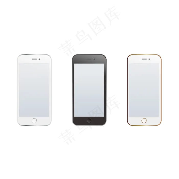 iPhone手机外型写实质感元素(2000*2000px 300 dpi )ai矢量模版下载