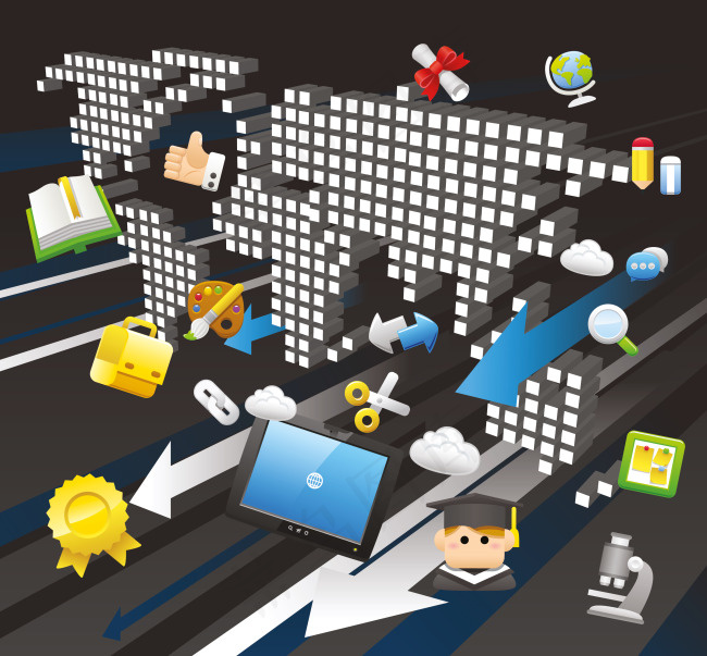 世界地图和箭头图标