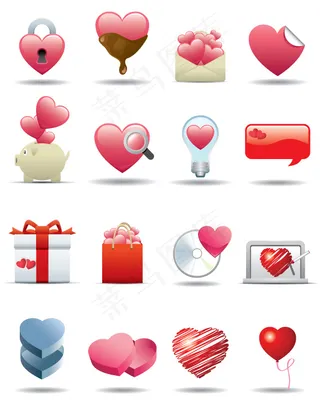 2009情人节图标矢量图下载