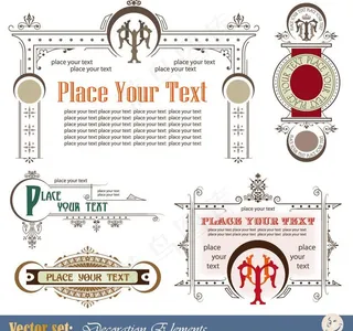 欧式花纹花边框装饰元素图片