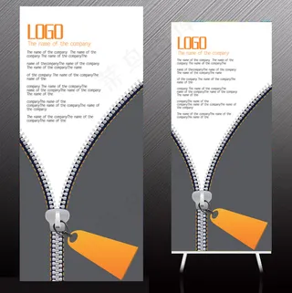 纺织服装X展架模板