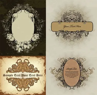 欧式古典花边矢量素材