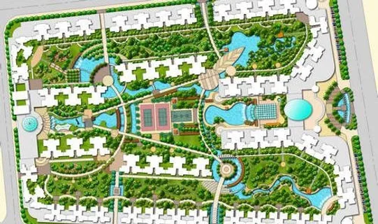 小区绿化平面效果图psd模板图片