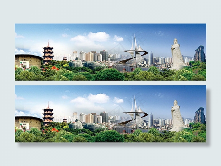 福建旅游名胜(3402X1024(DPI:400))psd模版下载