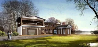 园林景观设计效果图psd素材图片