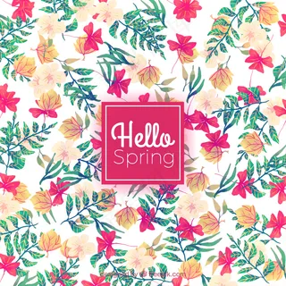 带水彩画的春天背景