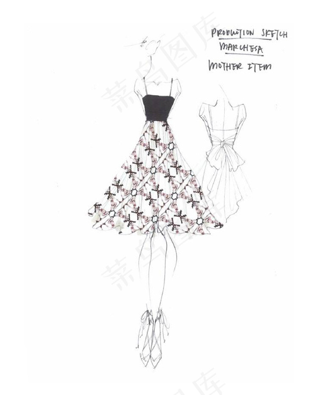 抹胸休闲裙设计图