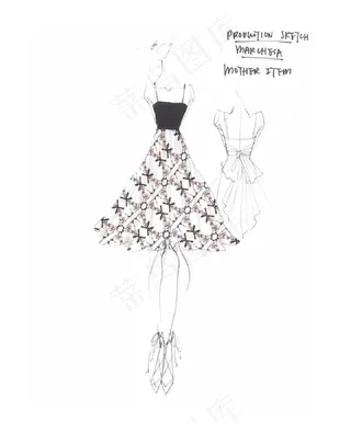 抹胸休闲裙设计图