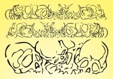 头骨向量的旗帜