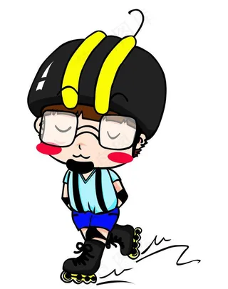 儿童漫画 溜冰造型图片