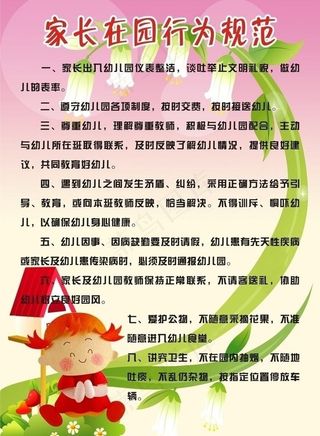 家长在园行为规范图片