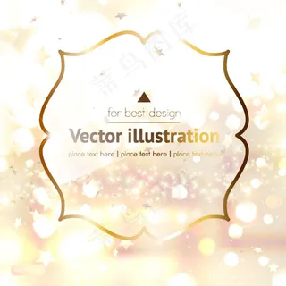 金色边框浪漫背景矢量图