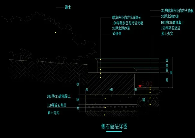 侧石做法cad图纸素材