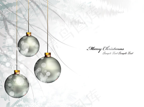 精美圣诞彩球背景01——矢量素材
