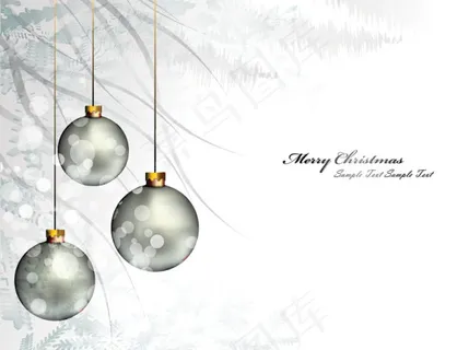 精美圣诞彩球背景01——矢量素材