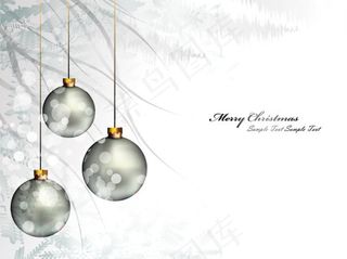 精美圣诞彩球背景01——矢量素材