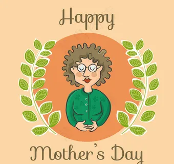 彩绘母亲节日祝福卡矢量素材