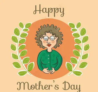 彩绘母亲节日祝福卡矢量素材