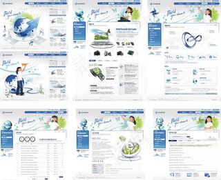 整套精美企业站模板PSD素材