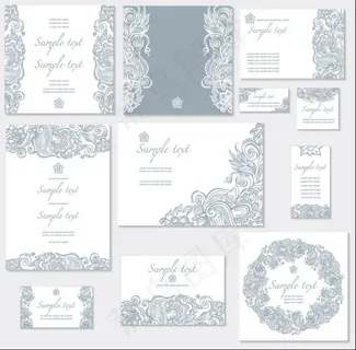 精致花纹卡片01—矢量素材