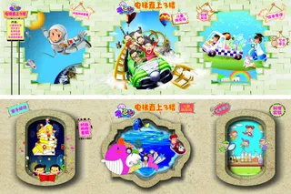 3D效果电梯贴画