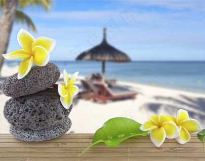 spa 温泉石 沙滩图片