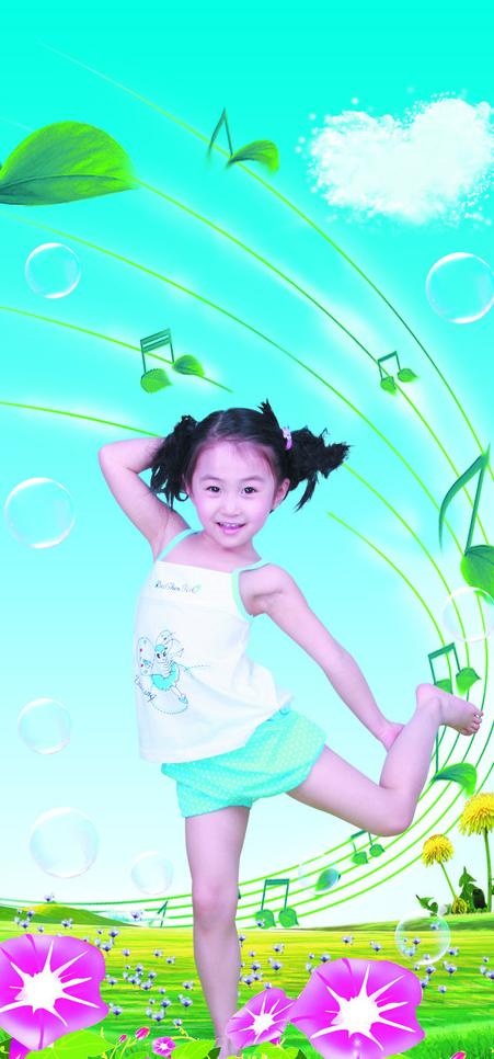 美丽的姑娘翩翩起舞图片(3110X6260(DPI:100))psd模版下载