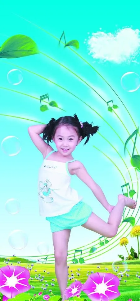 美丽的姑娘翩翩起舞图片(3110X6260(DPI:100))psd模版下载