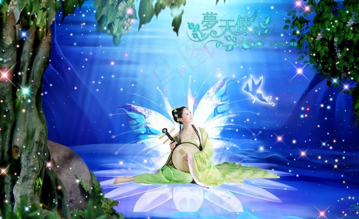 梦幻天使图片(3543X2362(DPI:300))psd模版下载