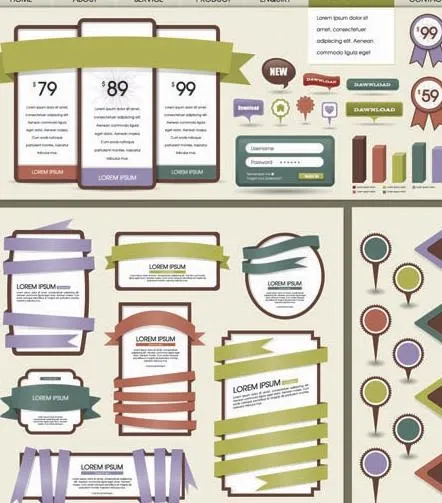 网页标签登陆框设计矢量eps,ai矢量模版下载