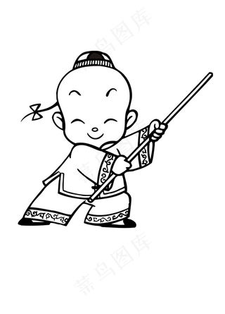 手绘卡通人物图案简笔插画矢量人物儿...