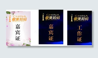最美妈妈  嘉宾证  工作证