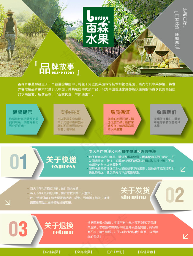 水果售后服务说明psd模版下载