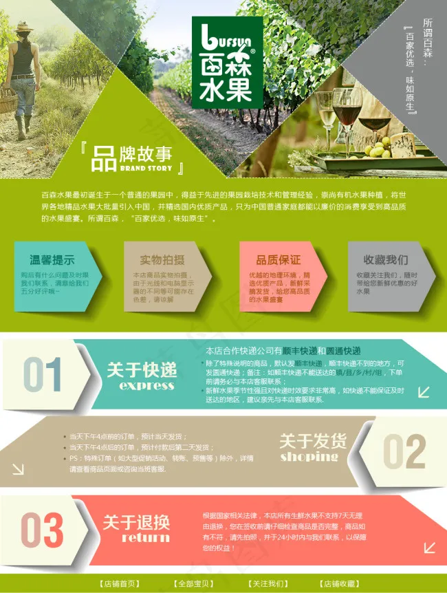 水果售后服务说明psd模版下载