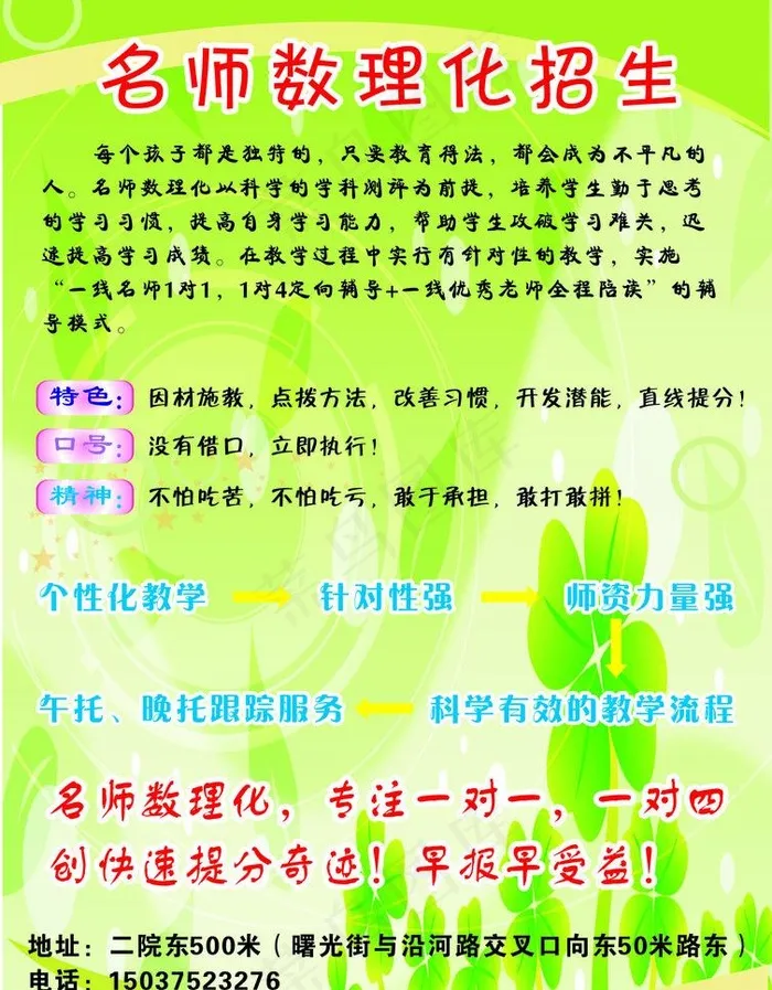 名师数理化招生图片cdr矢量模版下载