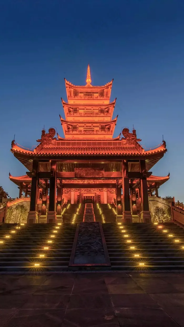 塔夜景灯光高清摄影图片