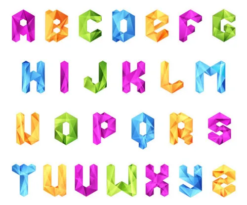 时尚艺术英文字母向量eps,ai矢量模版下载