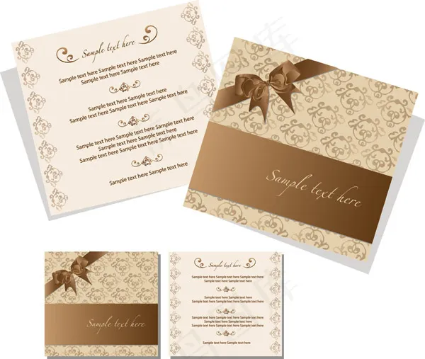 矢量欧式邀请卡花纹设计eps,ai矢量模版下载